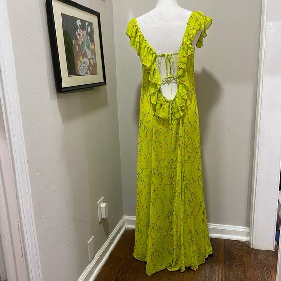 Free People Intimately Sunbright Maxi Slip Size Large Yellow-Green Dress - Picture 12 of 13